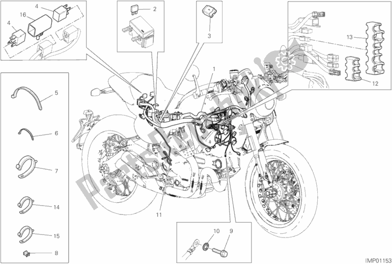 Todas las partes para Sistema Eléctrico Del Vehículo de Ducati Scrambler Cafe Racer USA 803 2019